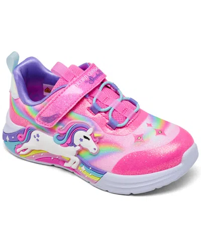 Skechers Babies' Toddler Girls S-lights: Unicorn Chaser Light-up Fastening Strap Casual Sneakers From Finish Line In Multi