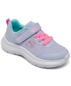 Skechers Toddler Girls Skech Fast Fastening Strap Casual Sneakers From Finish Line In Lavender,multi