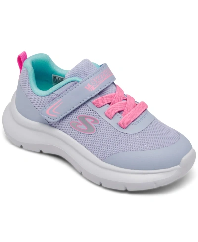 Skechers Babies' Toddler Girls Skech Fast Fastening Strap Casual Sneakers From Finish Line In Lavender,multi