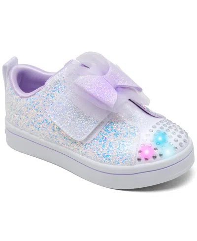 Skechers Babies' Toddler Girls Twinkle Toes: Twi-lites 2.0 Sweetie Bow Fastening Strap Casual Sneakers From Finish Li