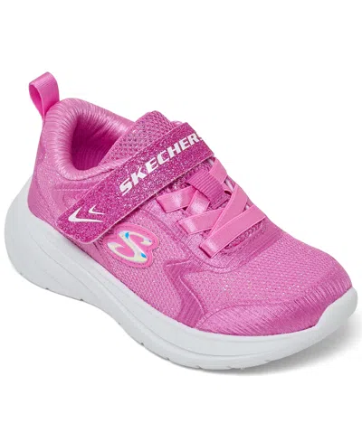 Skechers Babies' Toddler Girls Wave 92 Fastening Strap Lifestyle Sneakers From Finish Line In Pink