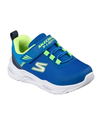 Skechers Babies' Toddler Kids S-lights: Glide-step Lights Light-up Fastening Strap Lifestyle Sneakers From Finish Lin In Blue