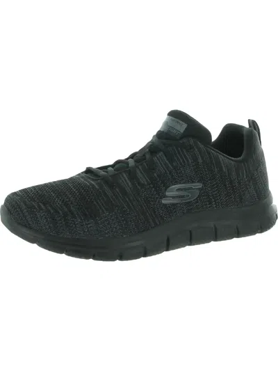 Skechers Track-front Runner Mens Memory Foam Fitness Athletic And Training Shoes In Black