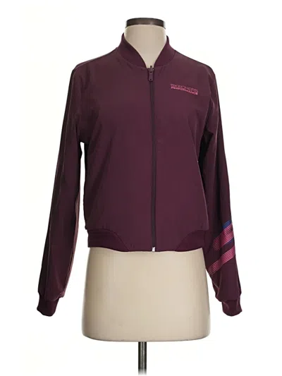 Pre-owned Skechers Track Jacket In Burgundy