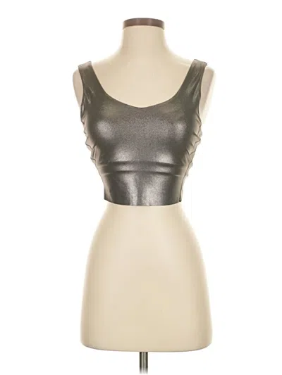 Pre-owned Skechers Tube Top Silver Strapless Neckline Tops
