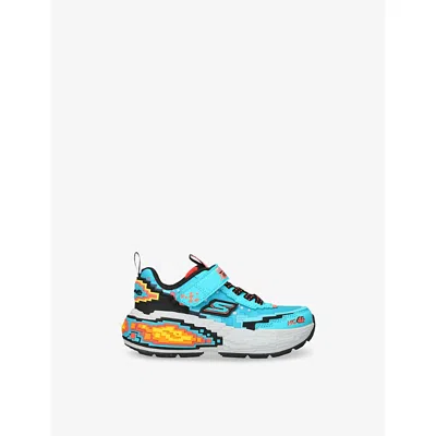 Skechers Kids' Mega Kraft 4k Woven Low-top Traine In Blue