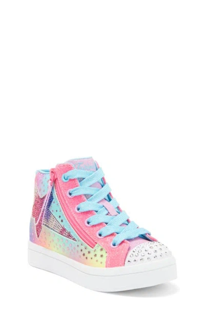 Skechers Kids' Twi-lites 2.0 Light-up High Top Sneaker In Hot Pink/ Multi