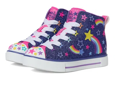 Skechers Twinkle Sparks 314831l (little Kid) Girl's Shoes Navy/multi : 12 Little Kid M, Canvas