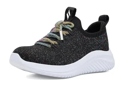 Skechers Ultra Flex 3.0 303782l (little Kid/big Kid) Girls Shoes Black/multi: 3 Little Kid M In Animal Print