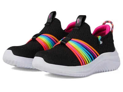 Skechers Ultra Flex 3.0 - Rainbow Speed 302268l (little Kid/big Kid) Kid's Girl Shoes Black/multi : 4.5 Big K