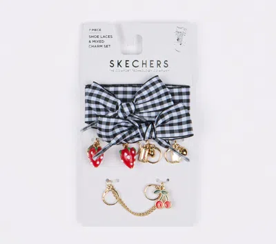 Skechers Unisex Gingham Lace Charm Pack | In Multi