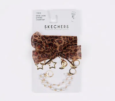 Skechers Unisex Leopard Lace Charm Pack In Gold