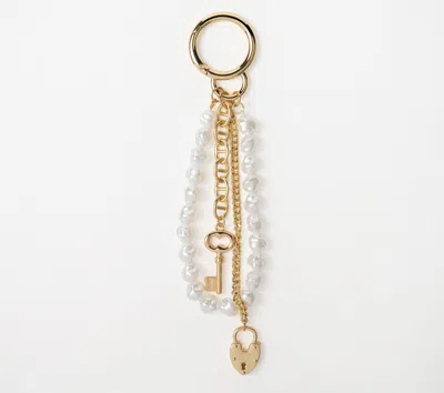 Skechers Unisex Pearl Lock And Key Bag Charm In Gold