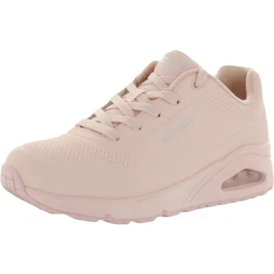 Skechers Uno-frosty Kicks Womens Faux Leather Comfort Sneakers In Pink