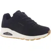 Skechers Uno-stand On Air Womens Memory Foam Wedge Fashion Sneakers In Black