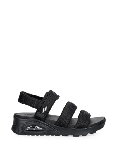 Skechers Uno Touch-strap Platform Sandals In Black