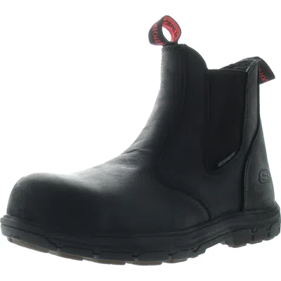 Skechers Vicksburk-sorrin Mens Leather Composite Toe Work & Safety Boots In Black