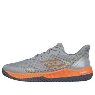 Skechers Viper Court Pro Sneakers 'grey Orange' In Gray