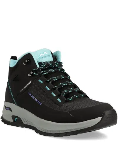 Skechers Waterproof Lace-up Ankle Boots In Black