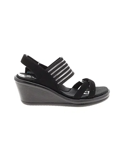 Pre-owned Skechers Wedges In Black