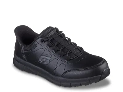 Skechers Wide Width Hands Free Slipins Nampa Knotly Work Sneaker In Black