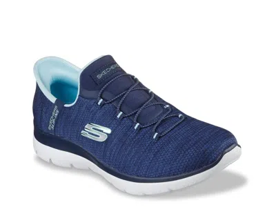 Skechers Wide Width Hands Free Slipins Summits Everyday Set Sneaker In Blue