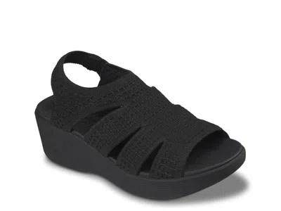 Skechers Wide Width Parallel Lite Dreammaker Wedge Sandal In Black