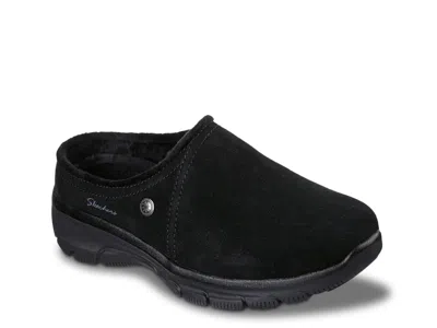 Skechers Wide Width Relaxed Fit Easy Going Lovely Latte Clog In Black