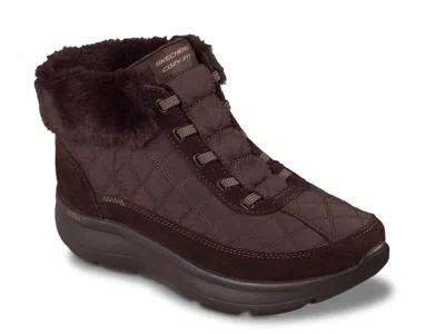 Skechers Wide Width Slipins Onthego Encore Cozy Fit Maisie Bootie In Brown