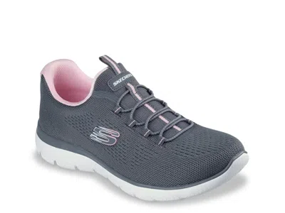 Skechers Wide Width Summits Radiant Flow Sneaker In Gray