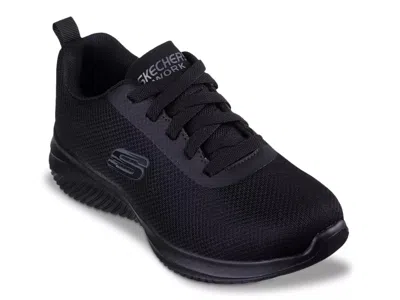 Skechers Wide Width Ultra Flex 3.0 Jinie Work Sneaker In Black