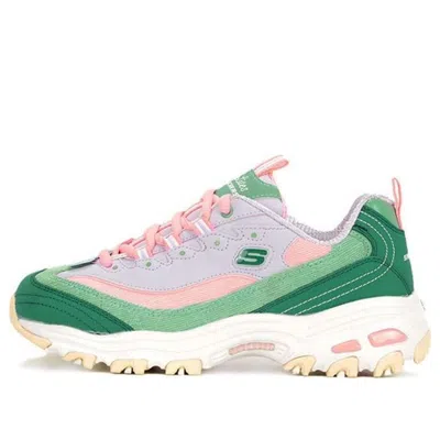 Skechers (wmns)  D'lites 1.0 Dad Shoes Gs Green/pink In Multi