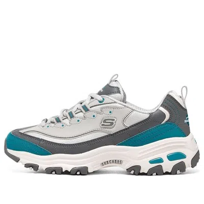 Skechers (wmns)  D'lites 1.0 'white Teal Grey' In Gray