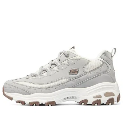 Skechers (wmns)  D'lites-looking Glass Marathon Running Shoes 'grey White Brown' In Multi