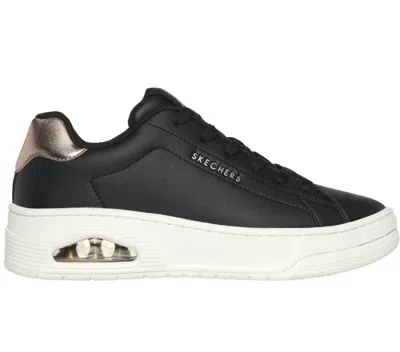 Skechers Womens Uno Shimmer Away Black Trainers In Bke