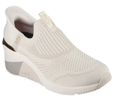Skechers Women's A-wedge Crecent Wedge Sneakers In Taupe In White