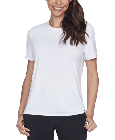 Skechers Women's Active Go Dri Swift Short-sleeve T-shirt In Bright White