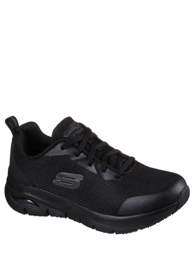 SKECHERS WOMEN'S ARCH FIT SLIP RESISANT SNEAKERS IN BLACK
