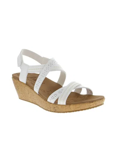 Skechers Women's Beverlee Delicate Glow Wedge Sandal In White