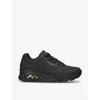 Skechers Womens Black Uno Stand On Air Faux-leather Trainers In Black