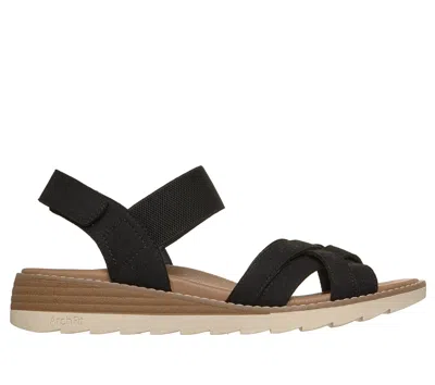 Skechers Women's Bobs Arch Fit Oasis - Cloud Steps Sandals In Black