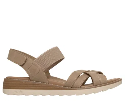 Skechers Women's Bobs Arch Fit Oasis - Cloud Steps Sandals In Brown