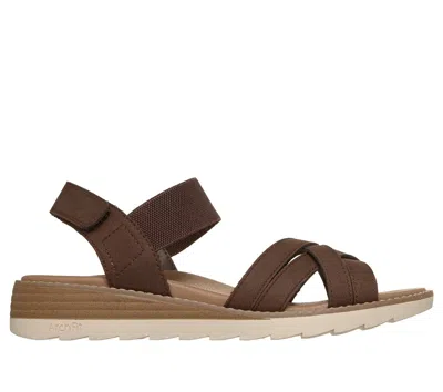 Skechers Women's Bobs Arch Fit Oasis - Cloud Steps Sandals In Brown