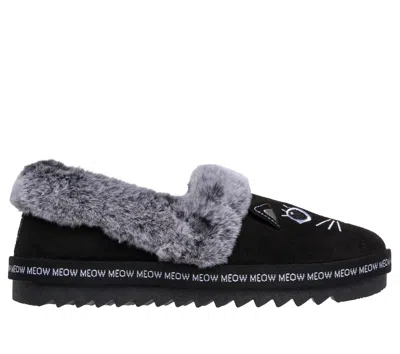 Skechers Women's Bobs Cozy Kiss - Cozy Cat Slipper In Black