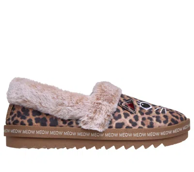 Skechers Women's Bobs Cozy Kiss - Cozy Cat Slipper In Leopard