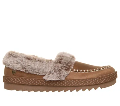 Skechers Women's Bobs Cozy Kiss - Snug Stitch Slipper In Brown