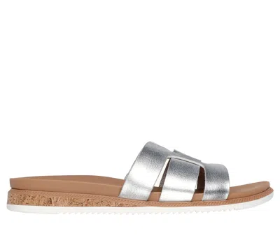 Skechers Women's Bobs Desert Kiss Low - Peak Look Sandals In Silver