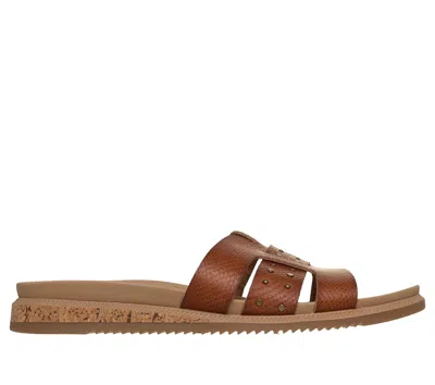 Skechers Women's Bobs Desert Kiss Low - Stud Look Sandals In Brown