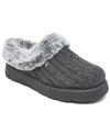 Skechers Keepsakes Ice Angel Womens Cable Knit Faux Fur Clog Slippers In Charcoal