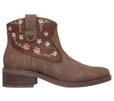Skechers Women's Bobs Wander Luxe - Blooming Walk Bootie Shoes In Brown
